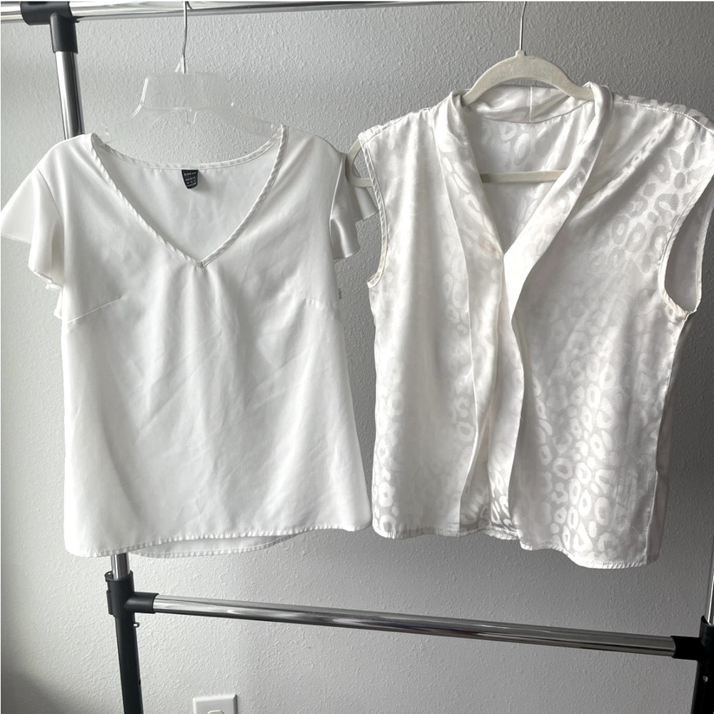 Bundle - Silk White Blouse – 2 Chic Pieces #blouses